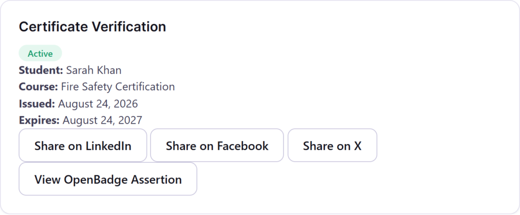 Public certificate verification page | PluginSprout Public certificate verification page